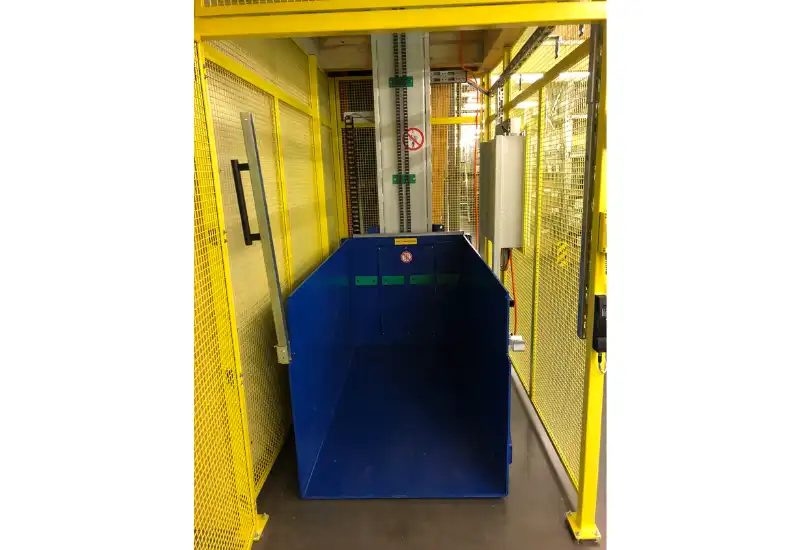 Freight elevator in the logistics center