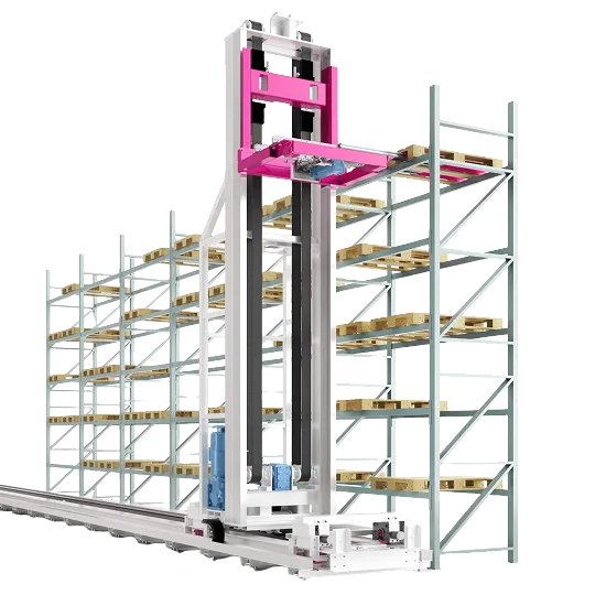 Hub- und Fahranlage alsd Regalbediengerät